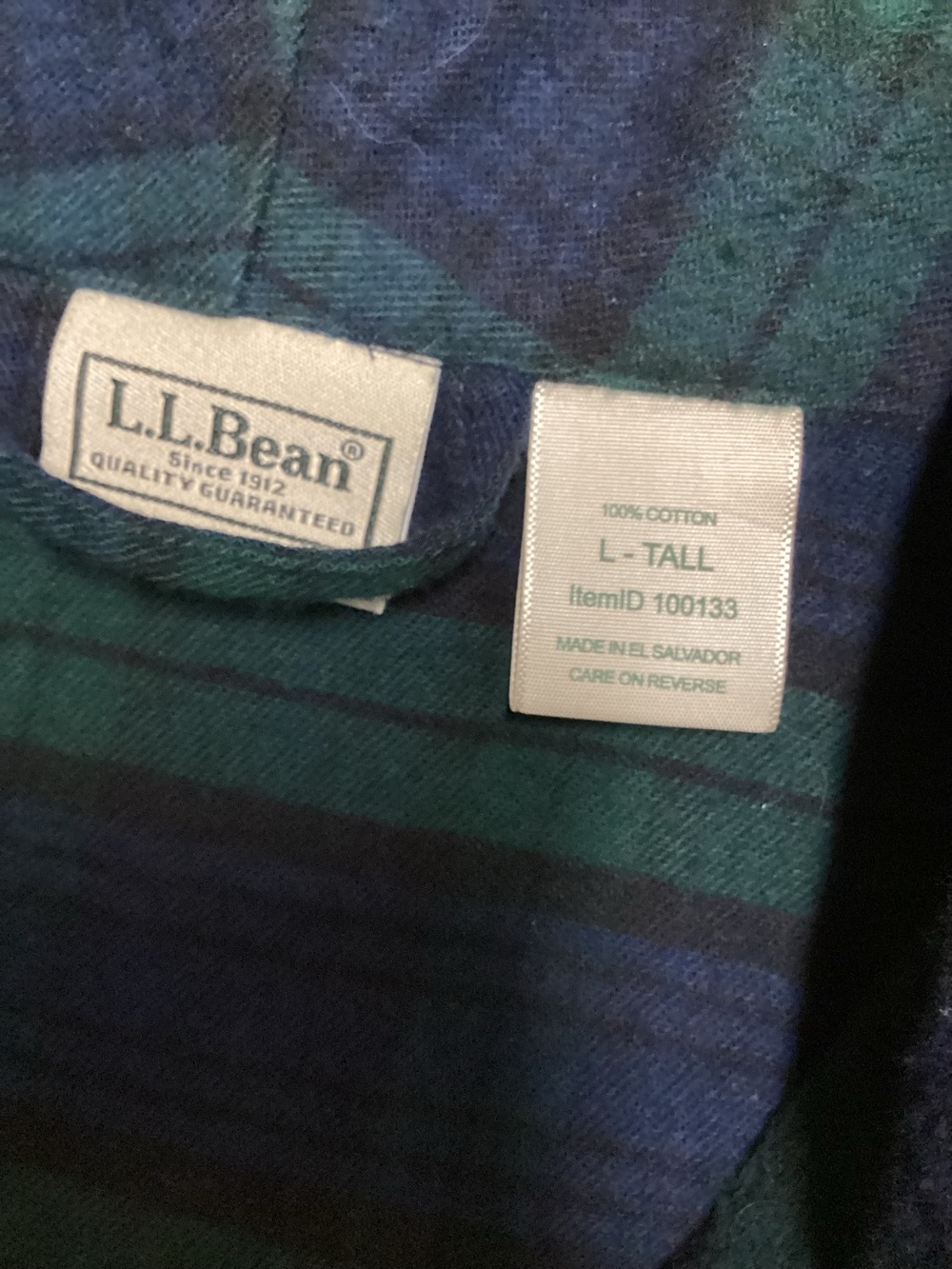 L.L. Bean tartan plaid men’s cotton robe size Large - Picture 7 of 9